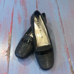 Black patent leather loafers